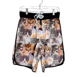 Bioworld Board Shorts Men Small Cats All Over Print Kittens Novelty Swim Lined